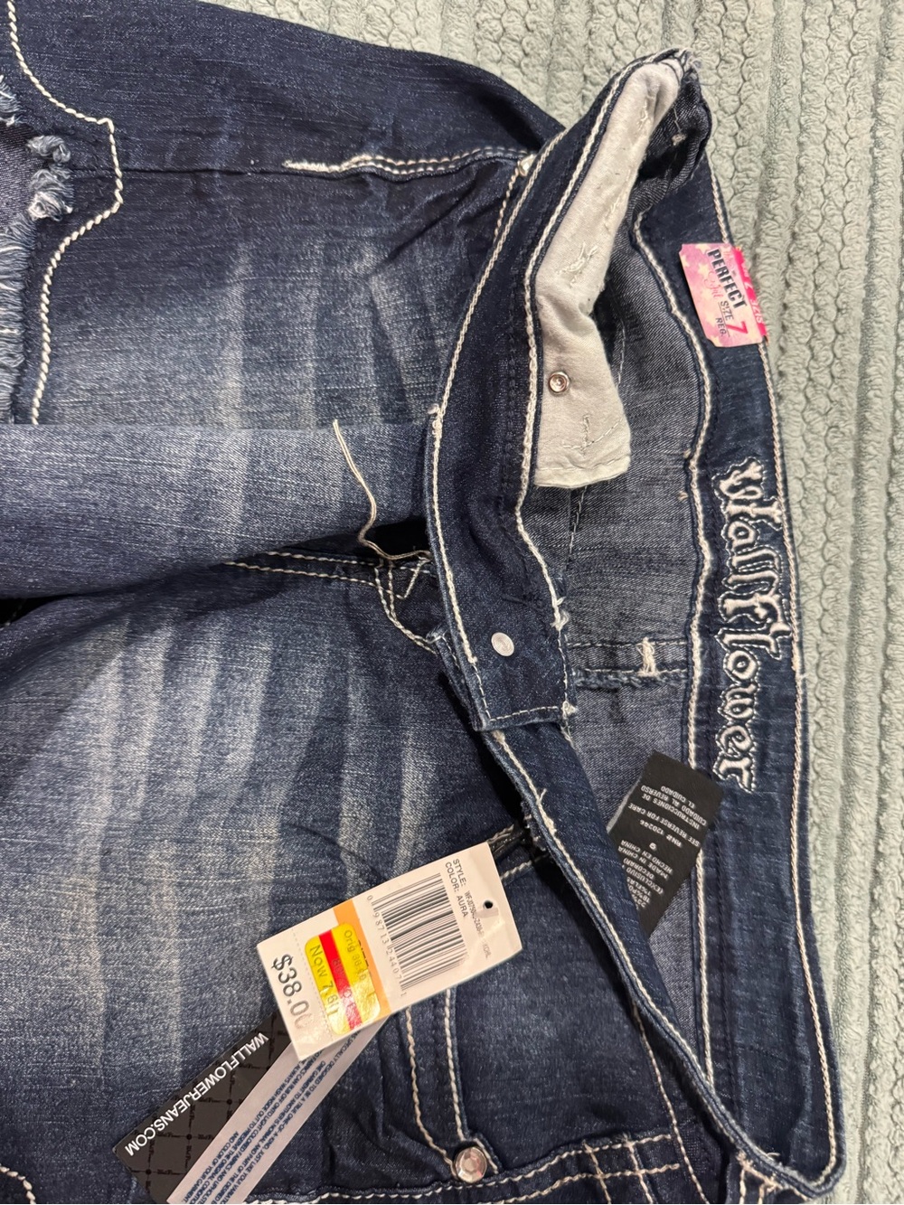 Wallflower Faded Dark Blue Distressed Jeans